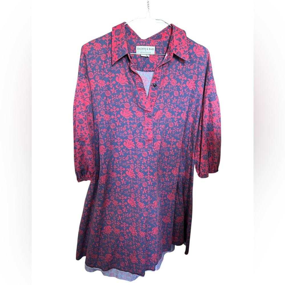 Anthropologie Sachi & Babi Nightingale Mini Dress Size Small❤️💙 - Picture 6 of 8